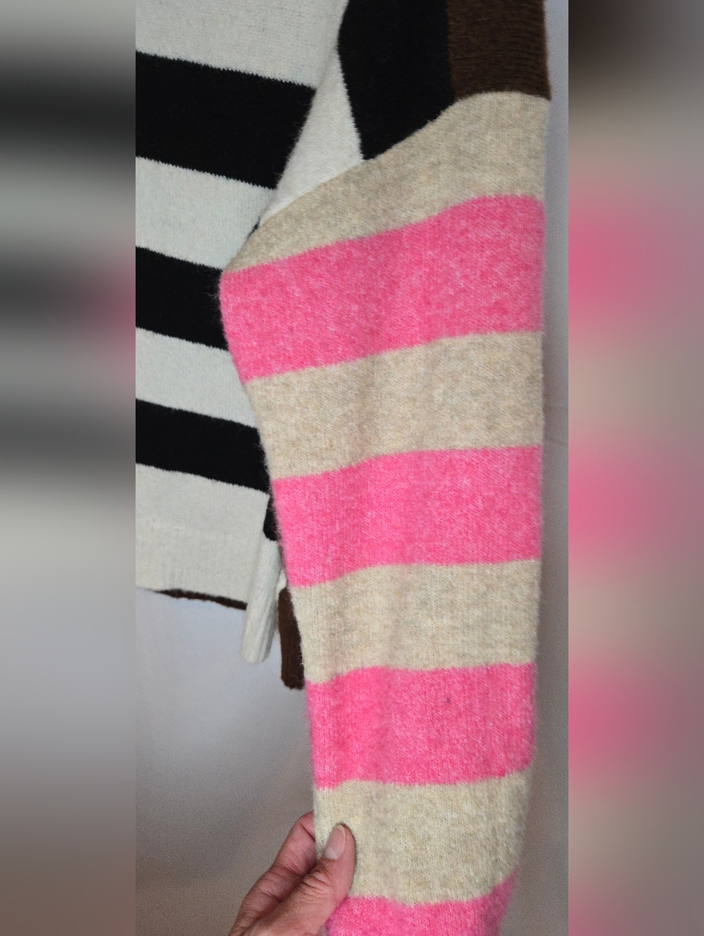 By Anthropologie Striped Multicolor Crewneck Oversized Sweater Women's Small - Picture 5 of 8